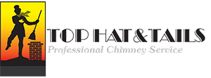 Top Hat & Tails Logo has a dancing sweep with broom over chimney.